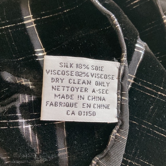 NWOT - Black Velvet Pashmina Shawl Silver Thread Embossed Bamboo Floral … - Picture 13 of 16